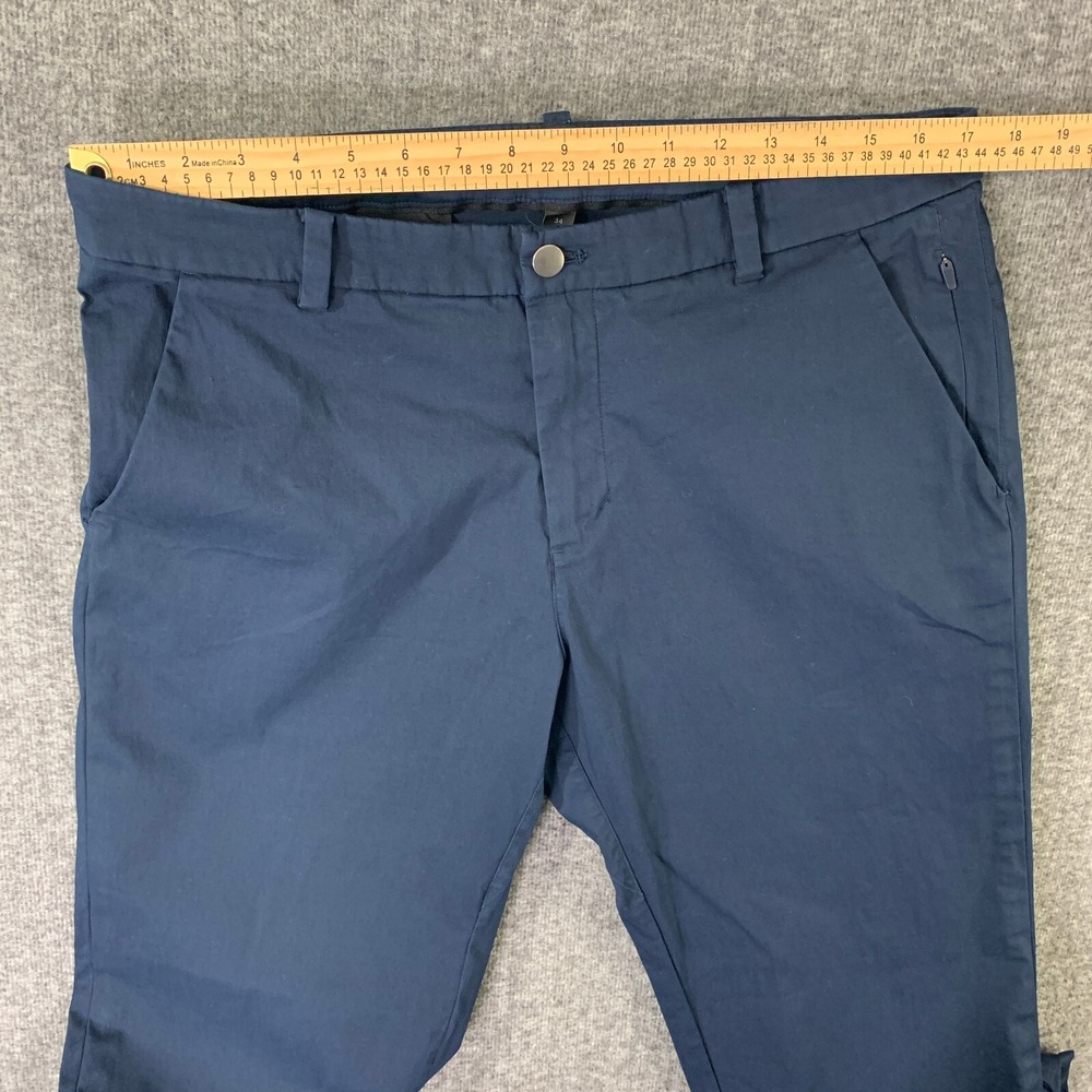 Lululemon ABC Pants Men 33x31 Navy Blue Chino Trousers Performance Warpstreme - Picture 5 of 12